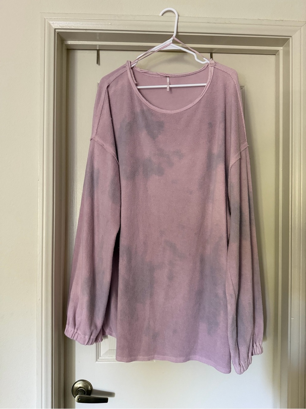 Free People Washed Mauve Long Sleeve Pullover